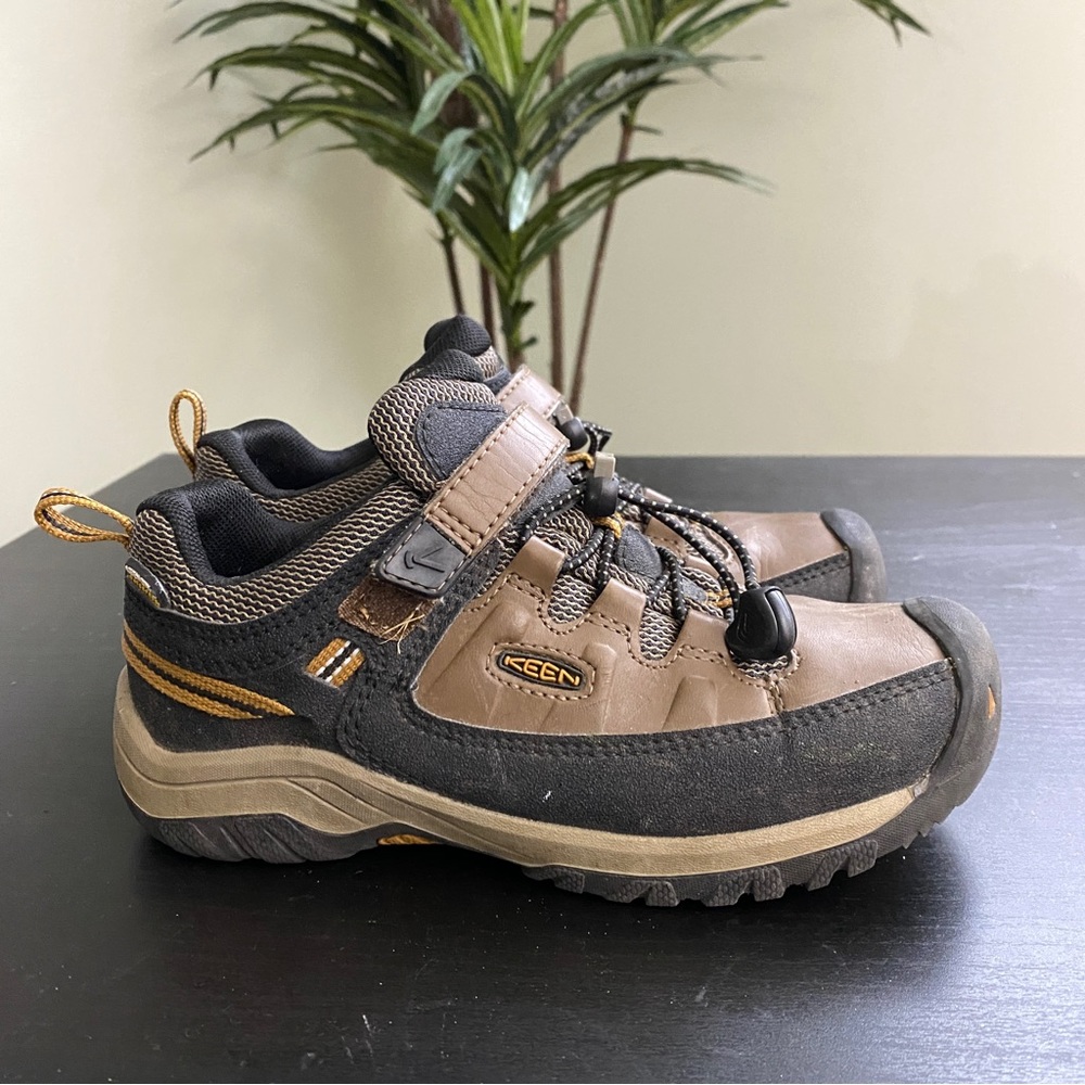 KEEN Targhee Hiking Boots Brown Black Lace Up Bungee Cord size 13